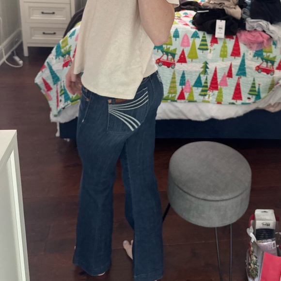 7 For All Mankind Dark Blue Boot Cut Jeans